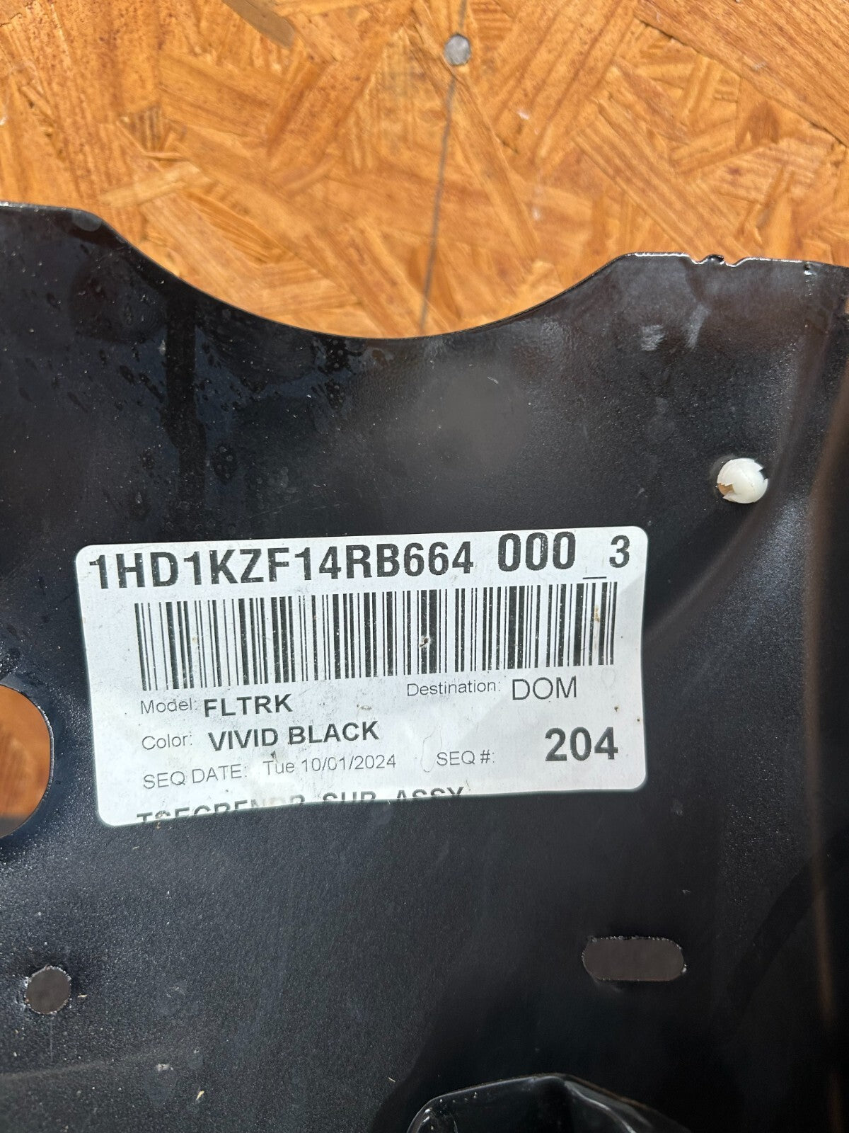 OEM HARLEY-DAVIDSON 2024 STREET GLIDE REAR FENDER WITH TAIL LIGHT