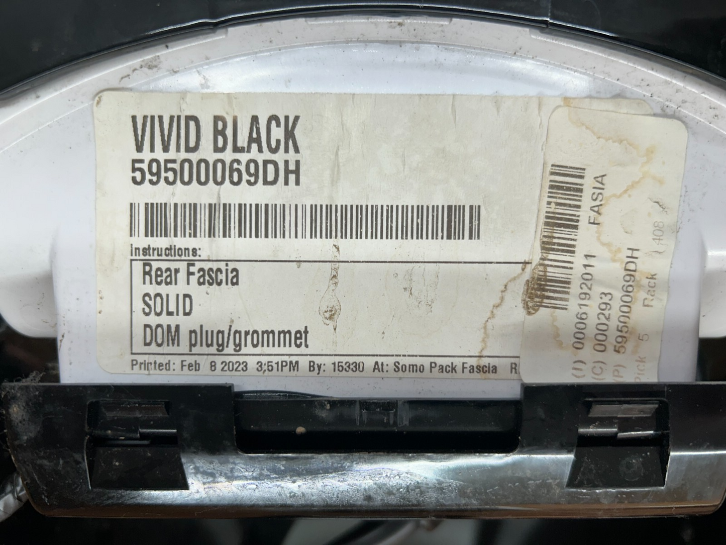 OEM HARLEY-DAVIDSON FLHX REAR FENDER VIVID BLACK 5900069DH